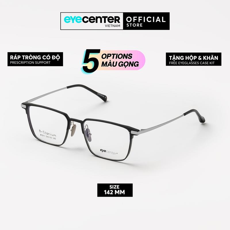 PRTI08 Gọng kính cận Titanium nam nữ #PRTI08 chính hãng GLASSHOLIC chất liệu titan siêu nhẹ chống ăn mòn nhập khẩu by Eye Center Vietnam