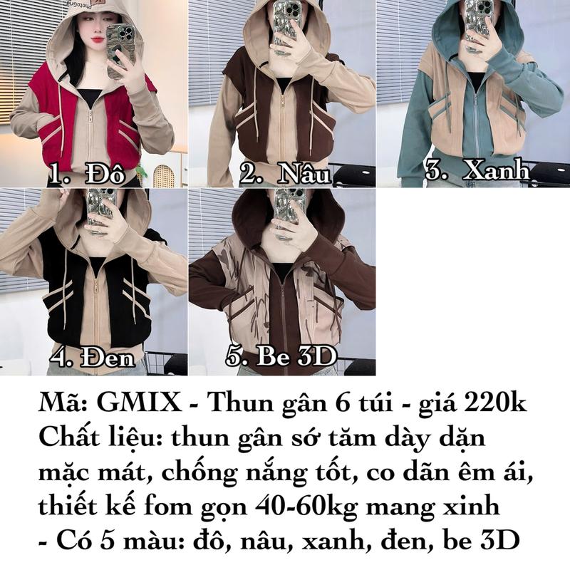 ÁO KHOÁC CHỐNG NẮNG CHẤT THUN GÂN MÃ(GMIX) DÀY VỪA VẶN MẶC THOÁNG MÁT FORM LỬNG NHẸ FREESIZE(40-60)KG 5