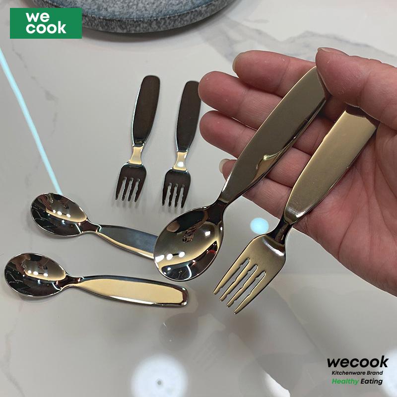  Bộ thìa dĩa ăn dặm inox 304 cho bé 1-5 tuổi thìa tráng miệng phong cách Hàn Quốc cao cấp  BA45  