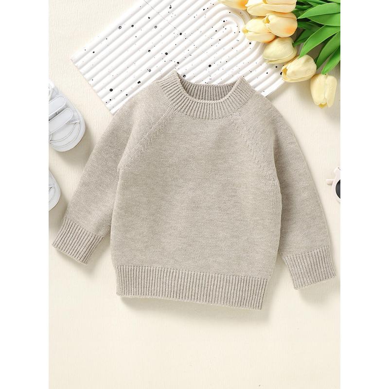 Product Introduction of Toddler Autumn Winter Knit Sweaters Long Sleeve Round Neck Solid Color Knitwears 46