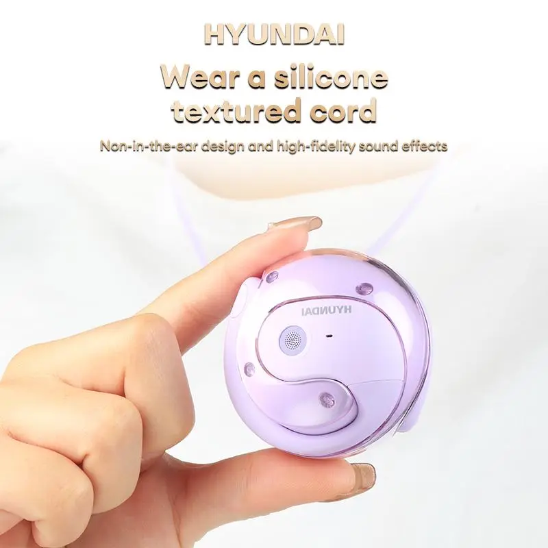 HYUNDAI Clip On Design Wireless Bluetooth-compatible Earphone, Waterproof Long Battery Life Earphones, HIFI Sound Quality Headphones for Sports & Travel 8