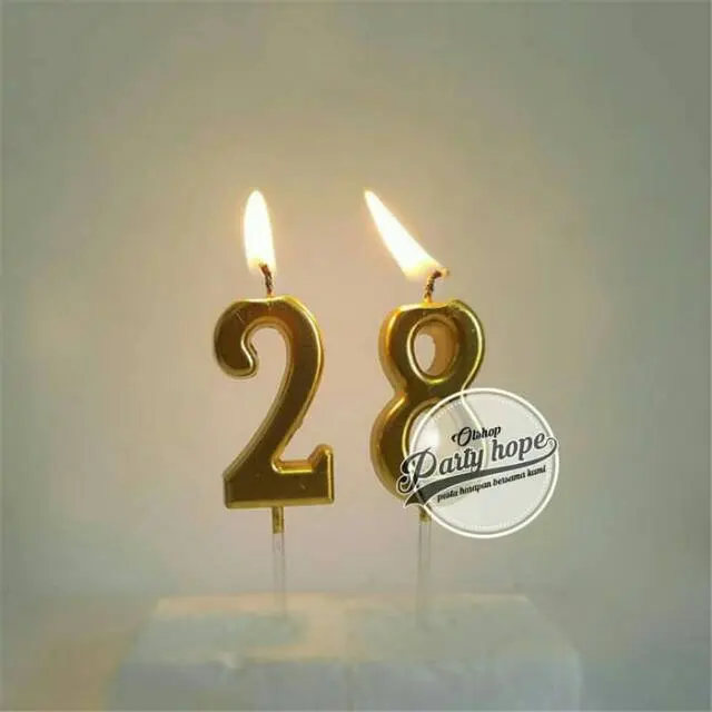 lilin angka gold / Lilin Ultah emas / Lilin Angka ulang tahun gold 4