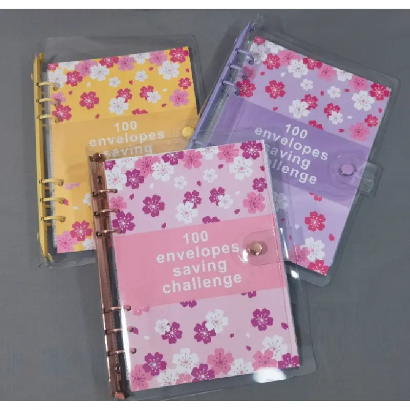 100 Days Saving Challenge Budget Loose-Leaf Binder Cash Saving Notebook