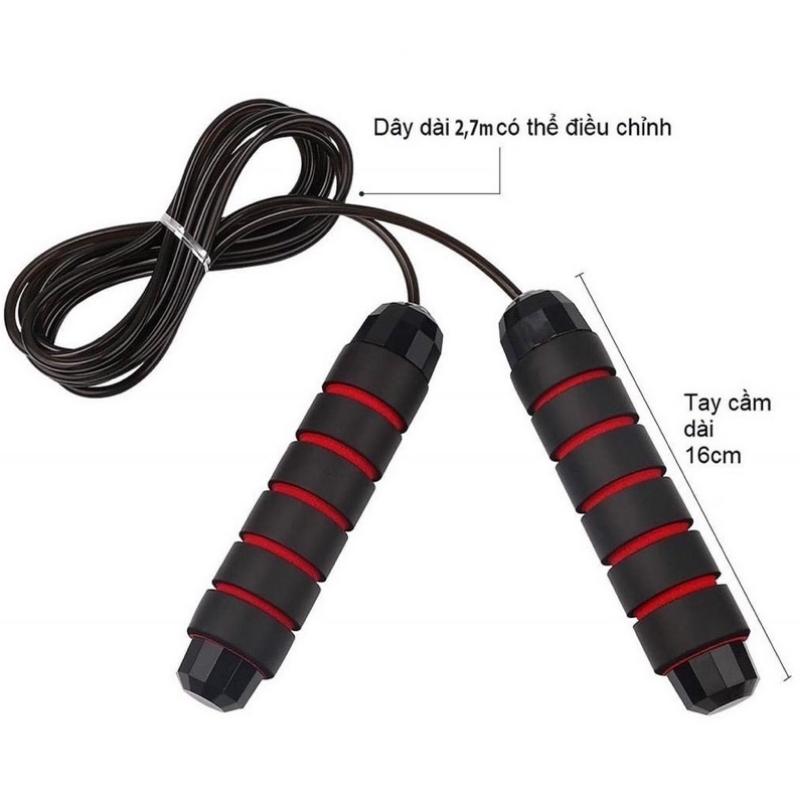 Dây Nhảy Tập Thể Dục Giảm Cân Lõi Thép Tay Cầm Bọc Xốp Êm Tay   Có Tạ Tăng Gấp Đôi Hiệu Quả Luyện Tập Giảm Cân Tại Nhà 3