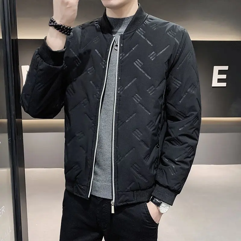 Men's Cotton Jacket 2023 Autumn Winter New Baseball Collar Cotton Coat Trendy Casual Thickened Warm Men's Clothing Slipper
