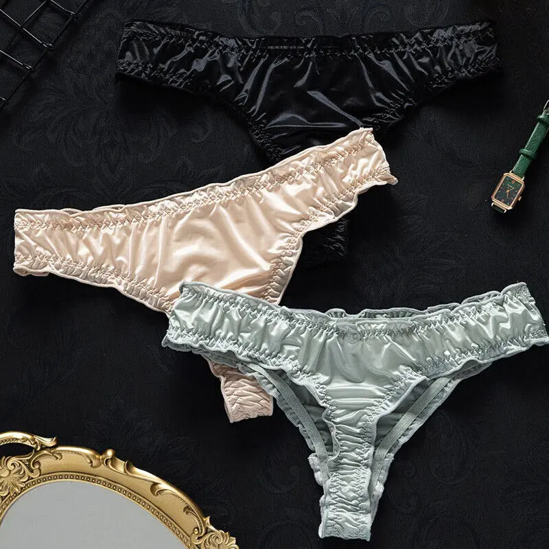 Quần Lót Nữ, Chất Liệu Lụa Lạnh Kiểu G-String Bikini Sang Trọng, Đồ Lót Không Đường May, Quần Lót Cạp Thấp Đồ Lót Nữ Quần Lót, Đồ Lót Gợi Cảm 2