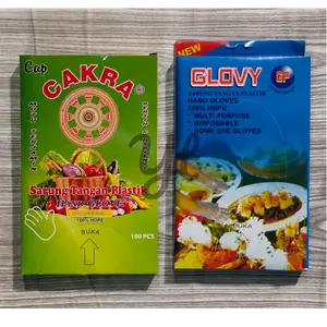 Sarung tangan Glovy dan Cakra 100 lembar hygenis Cleaning