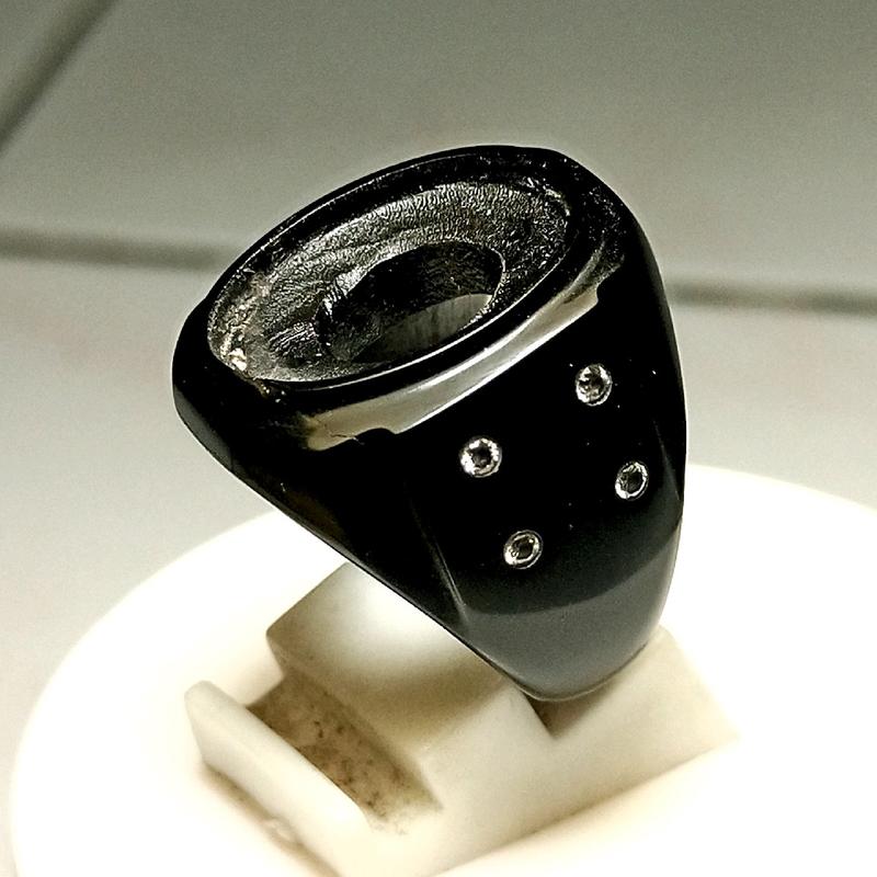Ring Tanduk Kerbau Body Zircom Batu Oval 0