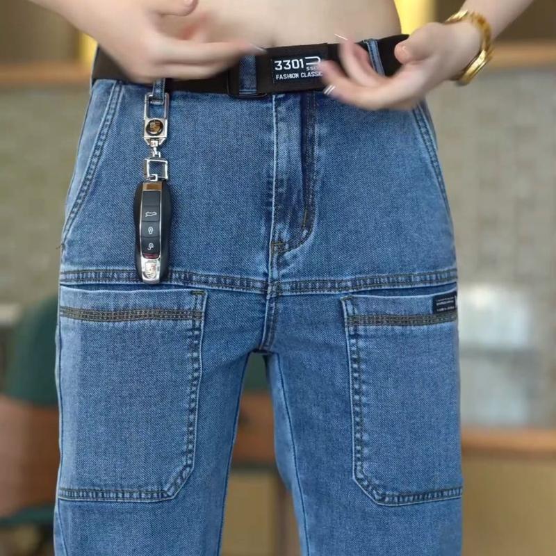 Quần Jean Co Giãn Cho Nam, Hàng Mới Về, Ống Đứng, Sáu Túi, Nhiều Túi 2