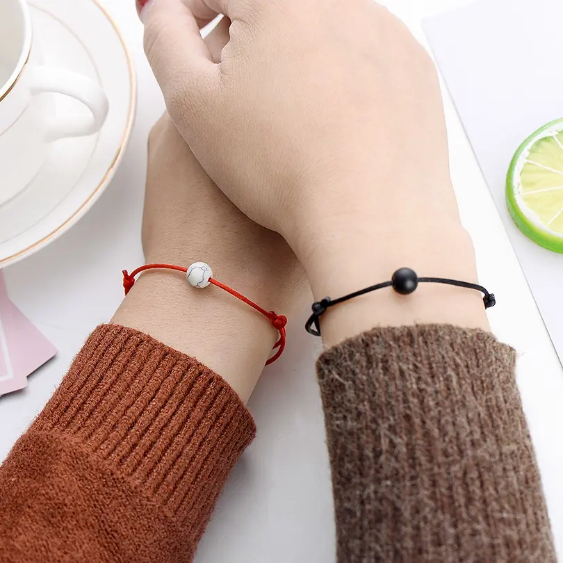 Gelang Minimalis Tali Merah Batu Howlite Men Red String | Kode : GL-18