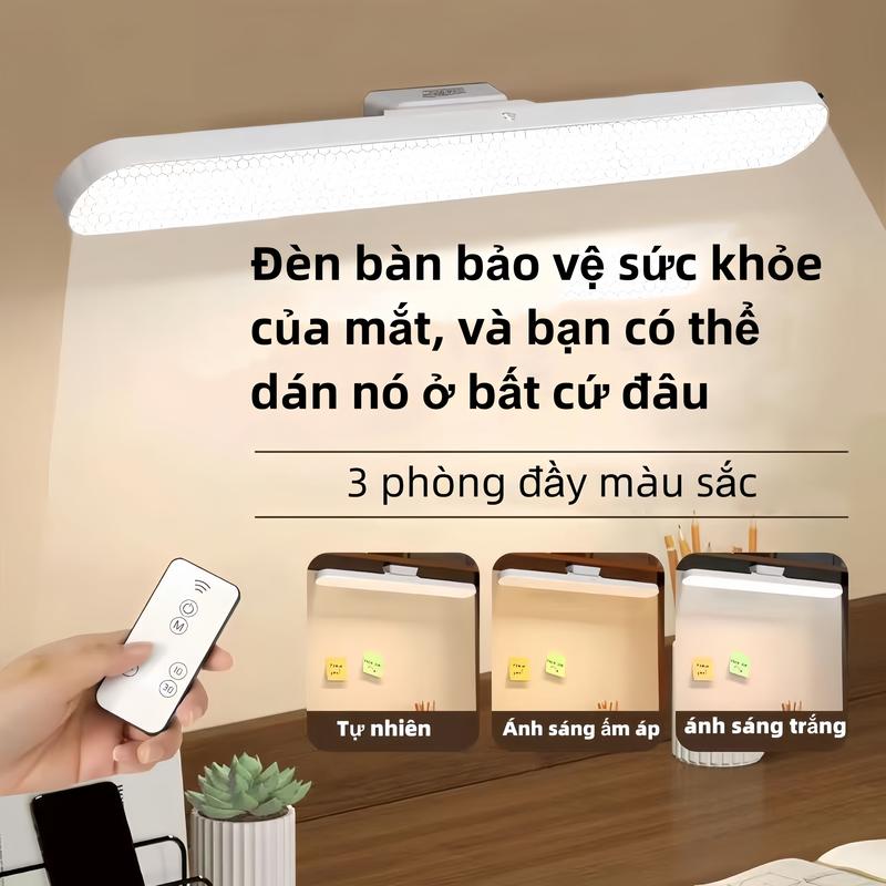 Đèn Học Đèn Bàn Học Bảo Vệ Mắt Tích Điện 3 Chế Độ Sáng Gắn Phòng Ngủ Bàn Trang Điểm