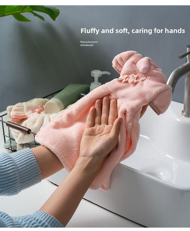 Product Introduction of Cute Princess Dress Hand Towel Kitchen Hand Towel Thickened Absorbent Coral Fleece Rag Handkerchief 3