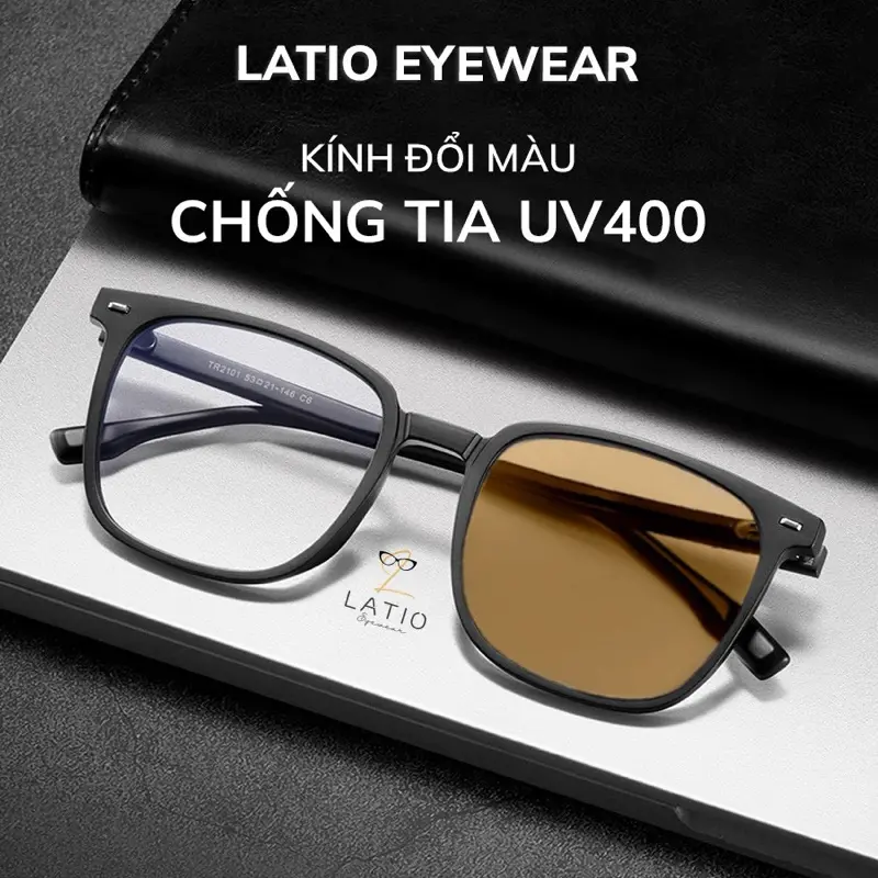 Kính đổi màu Nam Nữ LATIO cao cấp, mẫu HOT 2025 với thiết kế Basic tạo điểm nhấn ấn tượng cho mọi outfit của bạn - KM60