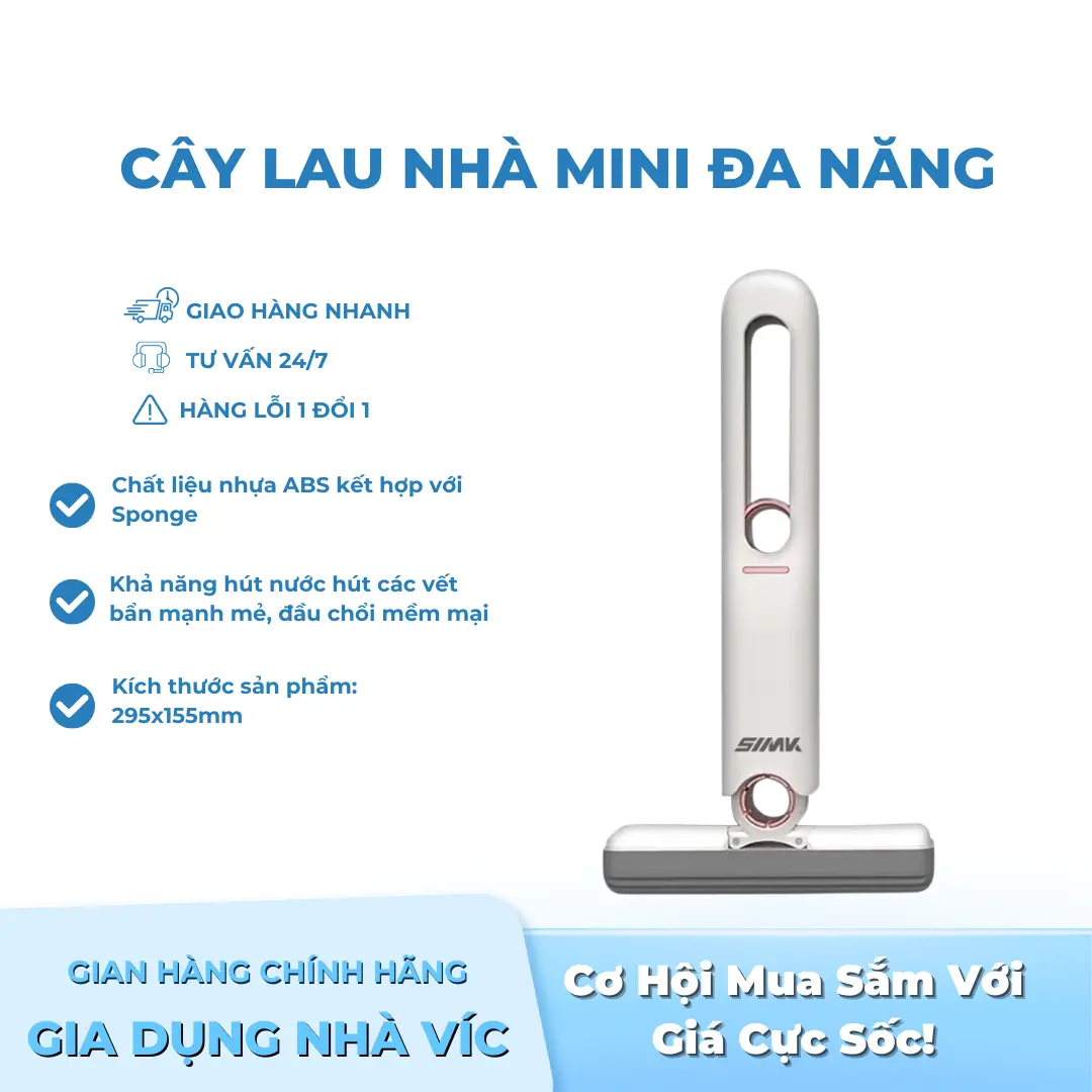 Cây Lau Nhà Mini Thông Minh Đa Chức Năng - Tiện Lợi - Nhỏ Gọn