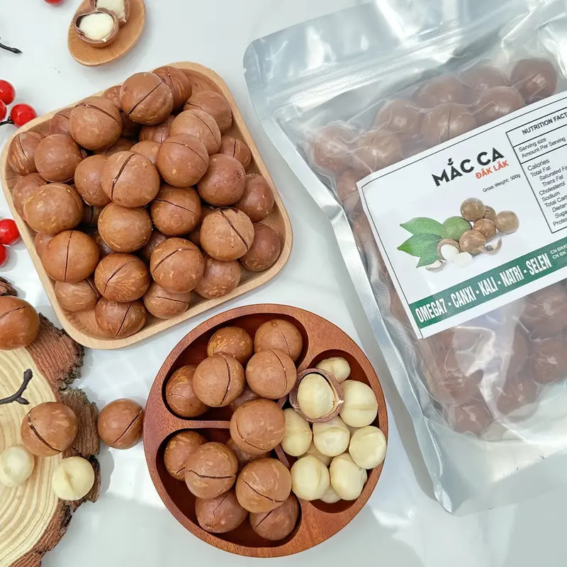 500GRAM HẠT MACCA ĐĂKLĂK SIZE TRUNG - ĐƯỜNG KÍNH 2.3CM ĐẾN 2.8CM - HẠT MACCA SẤY LẠNH TÁCH VỎ ĂN LIỀN 1