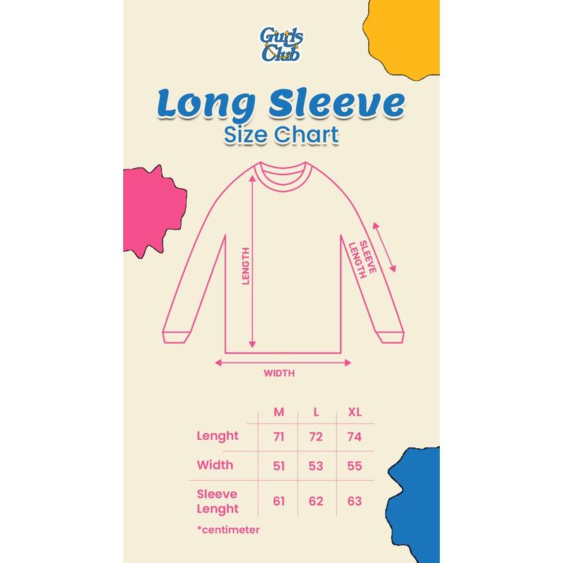 Gurls Club Long Sleeve - Playground | Katun Combed Distro Kaos Nyaman Panjang Putih Sablon Baju Tangan T-Shirt Hitam Pendek Polos Santai Rib 8