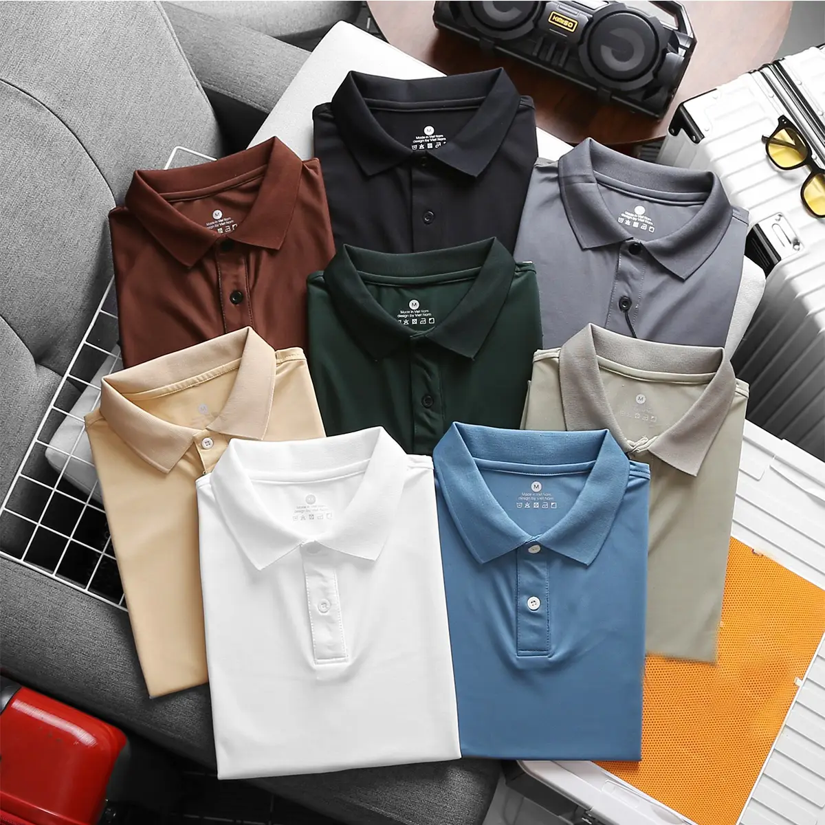 Áo Polo nam nữ ABFIT cổ bẻ thun CVC co dãn thoáng mát , hút mồ hôi , phối trơn viền ngắn tay trẻ trung cotton  Menswear Shirt trắng đen , cho bố A18 Nhung Màu Trắng