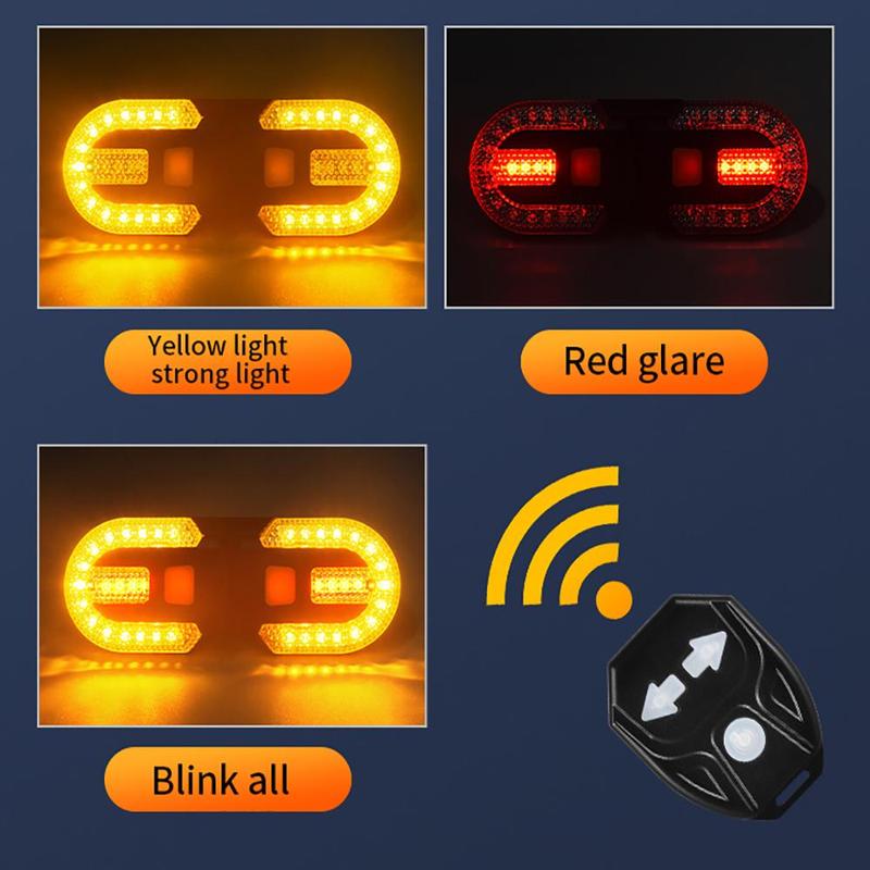 Product Introduction of Bicycle USB Charging Wireless Remote Control Turn Signals, 1 Count Removable Bike Night Riding Warning Tail Lights, Bicycle Accessories 16