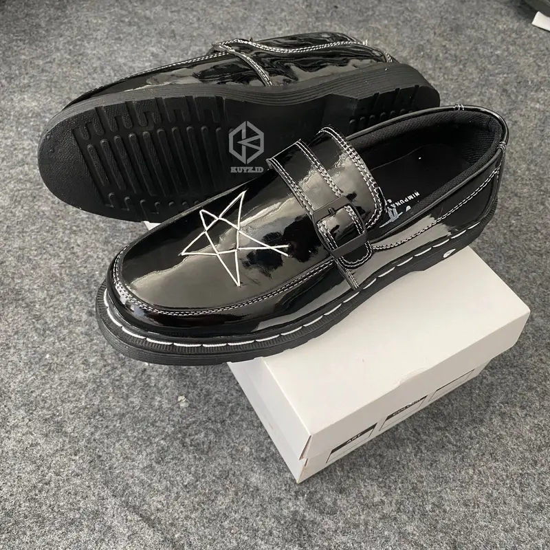 Sepatu Formal Loafers Pria Hitam Star Glossy | Sepatu Formal Casual Pria Keren | Sepatu Loafers Kerja Pria Kulit 4