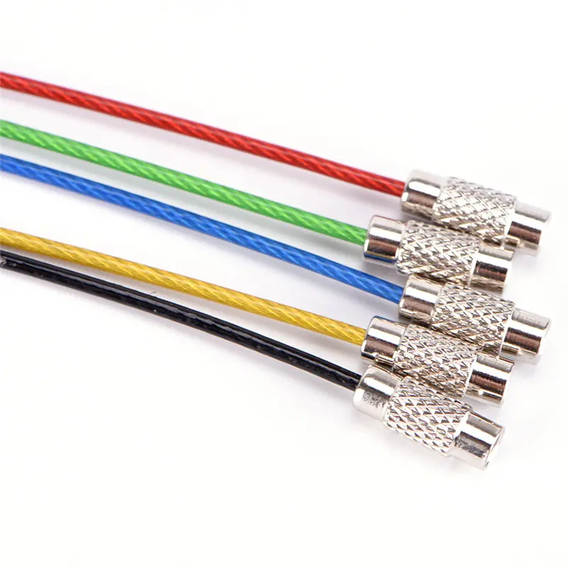 Móc Khóa Dây Thép Không Gỉ, 5 Cái, Dây Cáp, Vòng Chìa Khóa, Dây Chuyền Ngoài Trời, Đi Bộ Đường Dài, Thời Trang 7