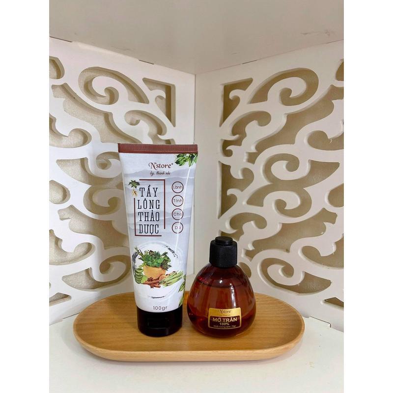  Kem Tẩy Lông Thảo Dược N’Store + Mỡ Trăn Nstore Nguyên Chất Date Mới  tay sugar wax taylong taychan sap dr glatt triệt gel lotion 