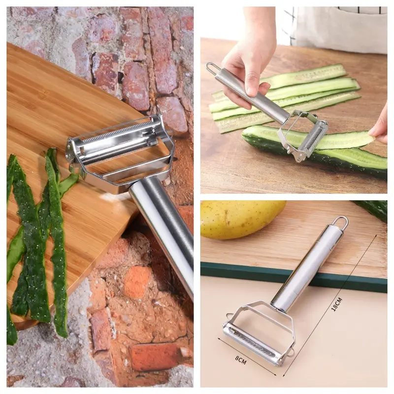 Stainless Steel Vegetable Peeler, 1 Count Manual Vegetable Fruit Carrot Peeler, Multifunctional Kitchen Gadgets for Potato, Carrot, Cucumber, Utensils 2