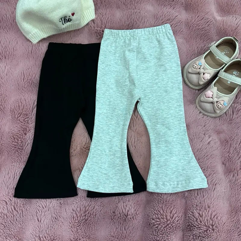 Quần Legging ống loe chất cotton zip L1 co dãn 4 chiều mạnh  Bunny kids98 1