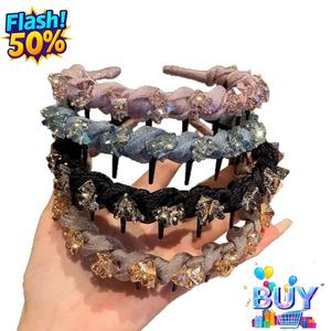 ที่คาดผมหยักศกพร้อมฟันและก้างปลา, สำหรับผู้หญิง, อเนกประสงค์, ท็อปออฟหัว, ล้างหน้าหนึ่งอัน, กิ๊บติดผมดาราอินเทอร์เน็ต, เครื่องประดับผม, แฟชั่น, สต็อกพร้อมสำหรับปี 2025, สไตล์ใหม่