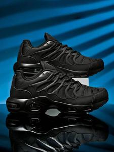 Men's Sporty Lace Up Running Shoes, Casual Comfortable Breathable Hollow Out Air Cushion Sneakers, Fashionable Sneakers for Daily Wear, Sports Shoes, Casual Running Footwear, Workout Sneakers