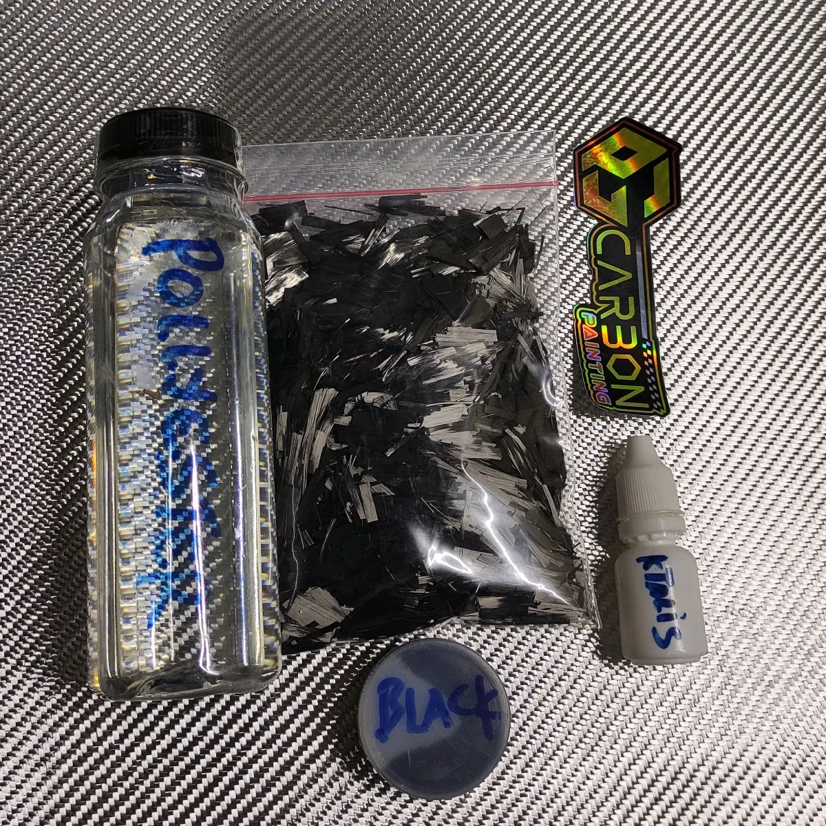 paket mini  carbon forged hitam / bahan untuk carbon forged / bahan untuk belajar carbon