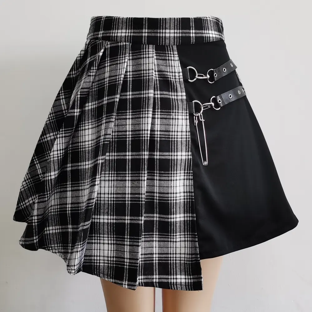 Chân Váy Xếp Ly, Phong Cách Gothic Ngọt Ngào Dành Cho Phụ Nữ, Thời Trang, Kẻ Sọc, Mini, Cạp Cao, Chân Váy Sang Trọng, Phong Cách Kawaii, Thích Hợp Cho Mùa Hè, Trang Phục Thường Ngày, Chân Váy Xếp Ly Kẻ Sọc Nữ