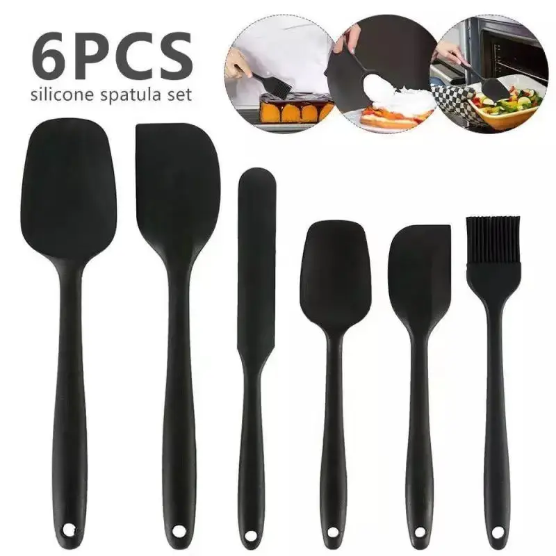 6Pcs Silicone Baking Spatula Cake Cream Spatulas Heat-Resistant Non-stick Kitchen Utensils