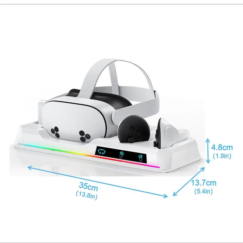Fast Charging Dock Compatible with Quest 3 VR Headset & Controller, Charging Station Set with 2 Rechargeable Batteries (Not Compatible with Quest 2) 1