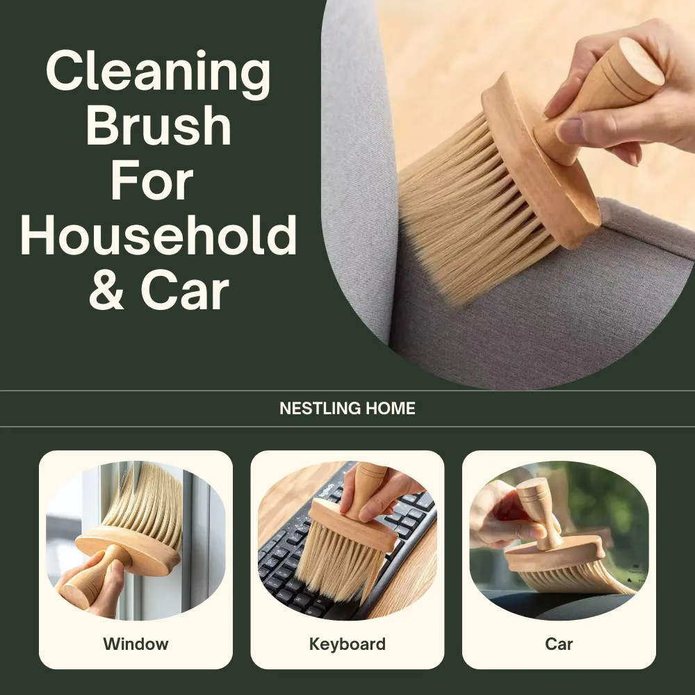 Household Cleaning Brush Soft Bristles Brush For Car Interior Keyboard Cleaning Sofa Window Cleaner Tool