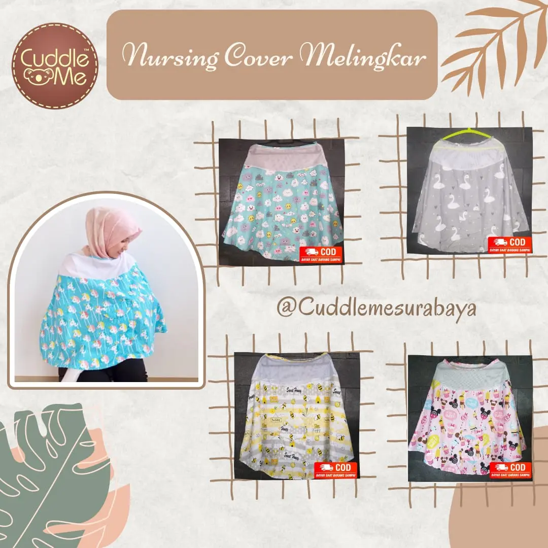 Apron Menyusui Melingkar Kain Penutup Menyusui Nursing Cover Lucu