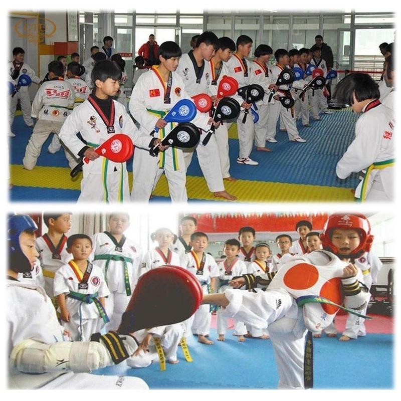 Product Introduction of Double Kick Pad Target Taekwondo Karate Kickboxing MMA Training Martial Arts Drumstick Training Practice Kicking Target 31