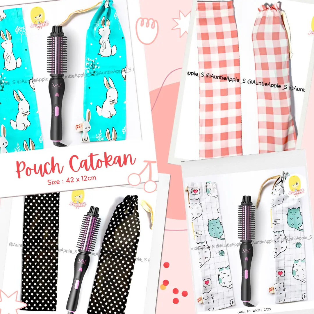 BANYAK MOTIF LOH! POUCH CATOKAN/HAIR STRAIGHTENER POUCH SERUT/DRAWSTRING POUCH/TRAVEL POUCH/TEMPAT CATOKAN/TAS CATOKAN