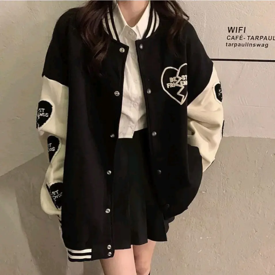 BEST FRIEND JAKET BASEBALL OVERSIZE - JAKET BASEBALL VARSITY WANITA
