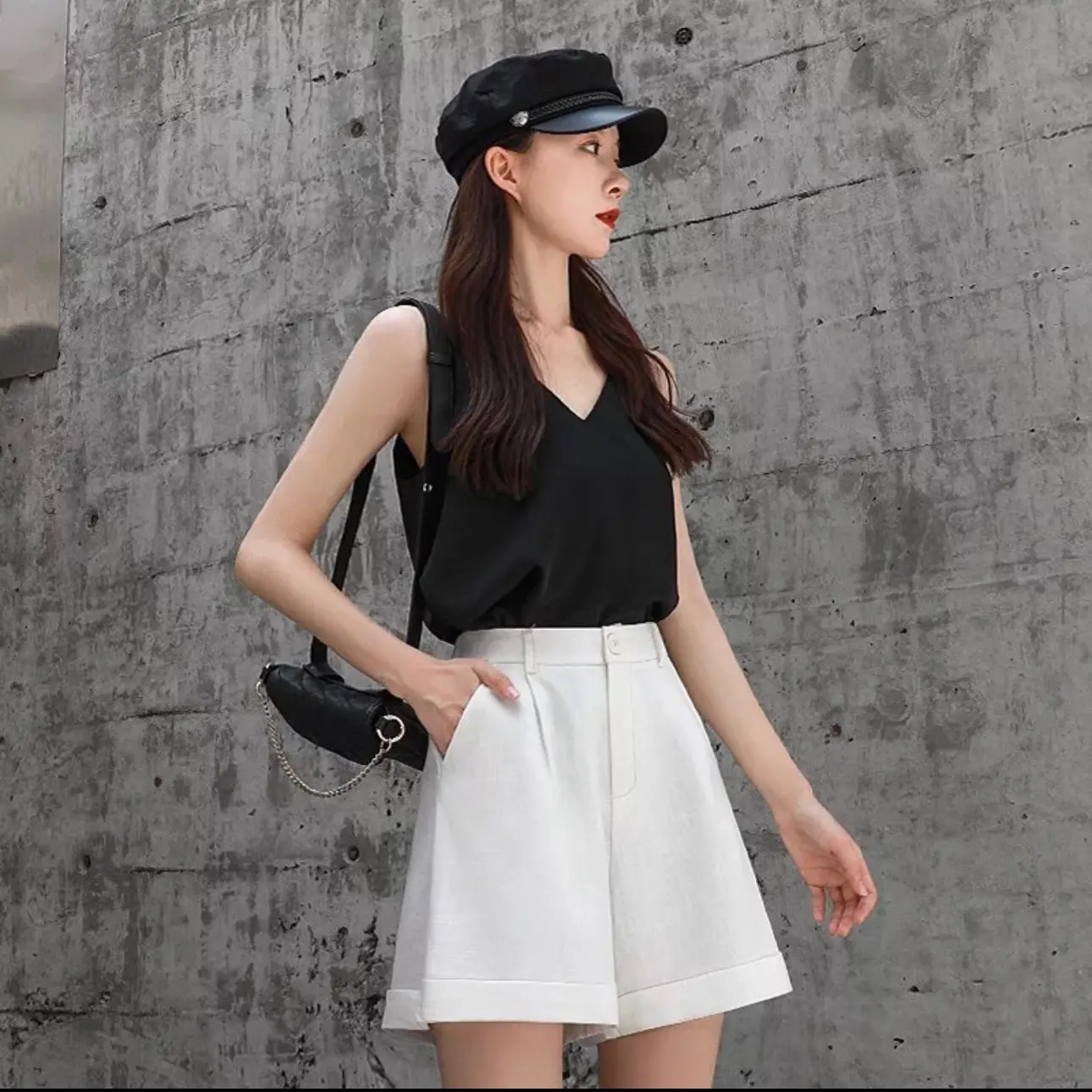 Quần Short Gập Gấu Cá Tính ms1017 Nữ Pants Nữ Women Màu Đen | BigBuy360 - bigbuy360.vn Quần Short Gập Gấu Cá Tính ms1017 Nữ Pants Nữ Women Màu Đen | BigBuy360 - bigbuy360.vn