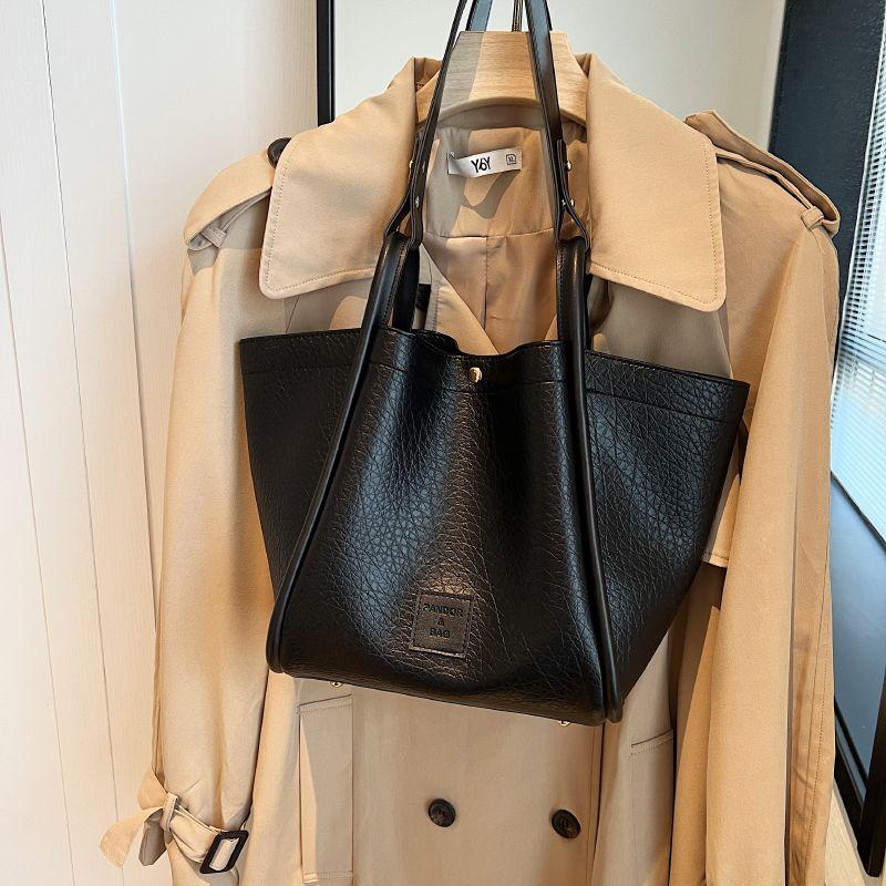 Niche Underarm Bag Women's Bag 2024 New Fall Winter Trend Retro Tote Bag Japanese Style Large Capacity Vegetable Basket Bag 8
