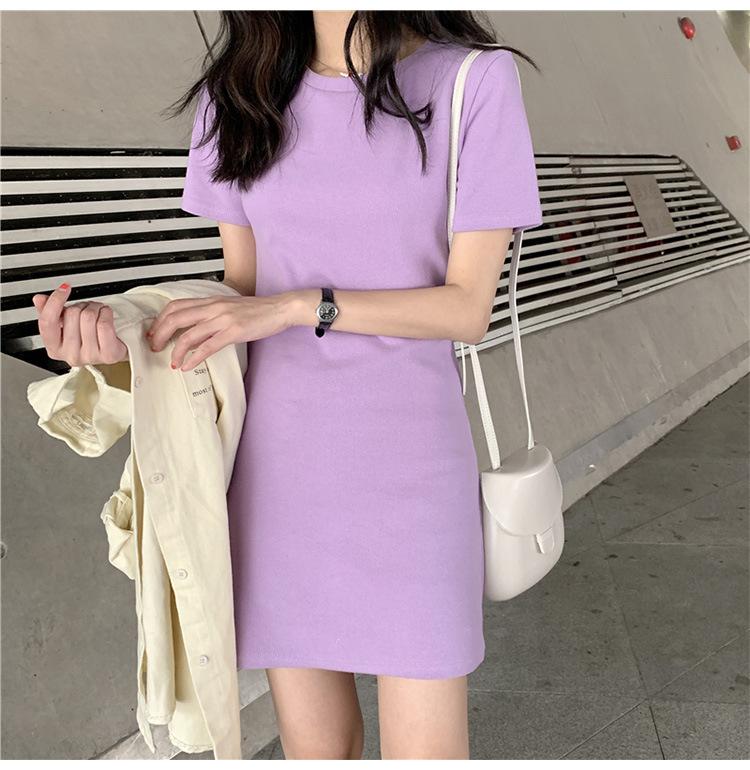 Product Introduction of Váy Áo Thun Dài Tay Dáng Ôm, Phong Cách Hàn Quốc, Hàng Mới Về, Màu Pastel, Váy Co Giãn, Thích Hợp Cho Bé Gái, Hàng Đầu Biến mất, 2023 11