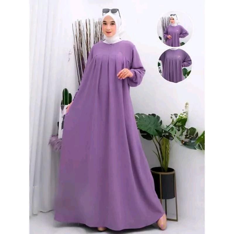 Gamis Aufa Airflow dress Aufa Busui Jumbo Termurah gamis polos LD125cm Lebaran 1