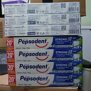 6pcs Pepsodent Strong biru 75+15gr