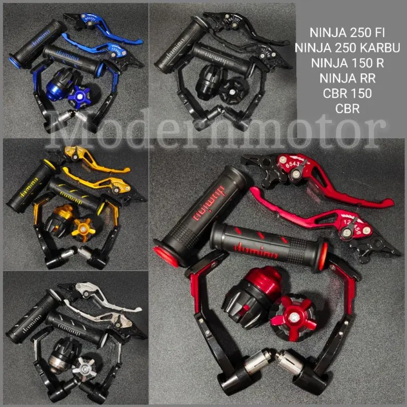 [PAKET HEMAT 4in1] Proguard Robot + Handgrip Domino + Jalu as + Handle Variasi CNC Ninja 250 fi Ninja 250 Ninja RR Ninja 150 R CBR CBR 150 Motor 0