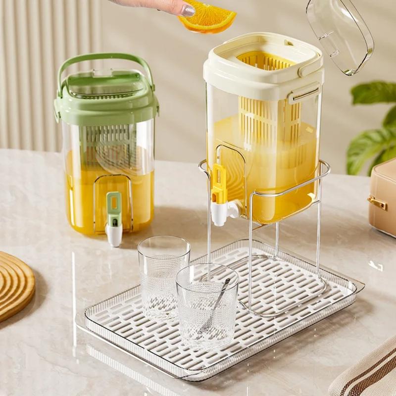 Product Introduction of Ice bucket cold water jug with faucet Home camping party Lemon hose filter faucet drink jug 6