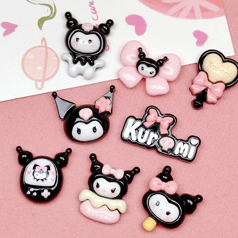 Trêu ghẹo Kuromi, Charm Giày 3D Hoạt Hình, Có Thể Tháo Rời, Màu Đen, Phụ Kiện Tự Làm, Charm Giày, Thiết Kế Hoa, Phát Hành Năm 2025 1
