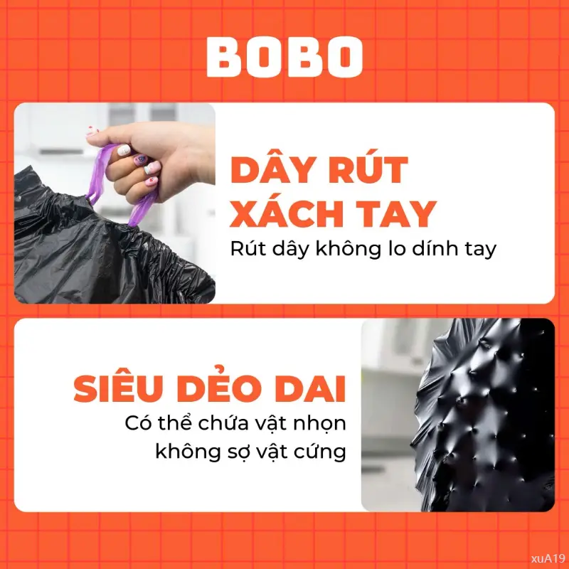 Túi rác BoBo túi đựng rác có dây rút tự phân huỷ bịch 5 cuộn 100 túi size 50x55cm túi bịch đựng rác có quai chổi  lau  nhà cayla  umini cây  tường  sàn nylon dẽo dai bình thường túi rác  bobo sáp  thơm  phòng  ngủ it phong tinh dau _ chanh hạt  treo  dán 7