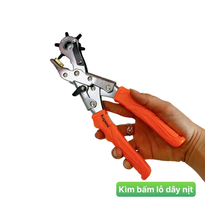 Kìm bấm lỗ trợ lực Kapusi Japan giảm 30% lực bấm, bấm thắt lưng, dây nịt, bấm dây da đồng hồ, giày dép, bìa cứng 0