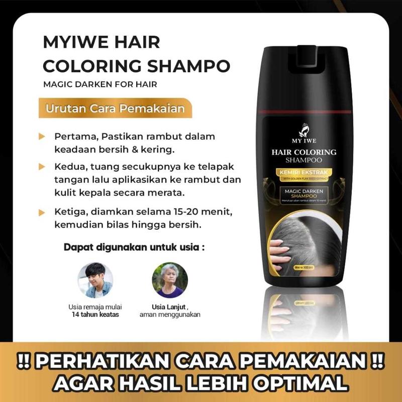 Myiwe Hair Coloring Shampoo Black Penghitam Rambut Uban Myiwe Hair Coloring Shampoo Black Penghitam Rambut Uban
