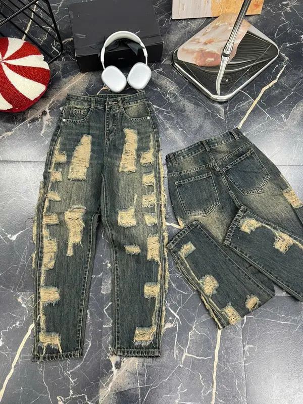 [LSN]Quần Jean Baggy Nữ Rách Nhiều Trước Và Sau 173 - 174 6